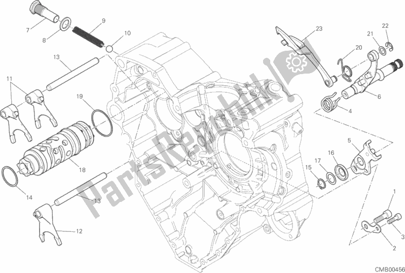 Todas as partes de Mecanismo De Mudança De Marcha do Ducati Multistrada 1200 S ABS 2015